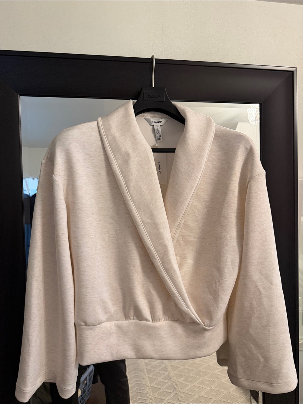 SPANX - Air Essentials Cream Shawl-Collar Pullover